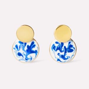 Ana Luisa Mino Kiniko Marble Blue Earrings